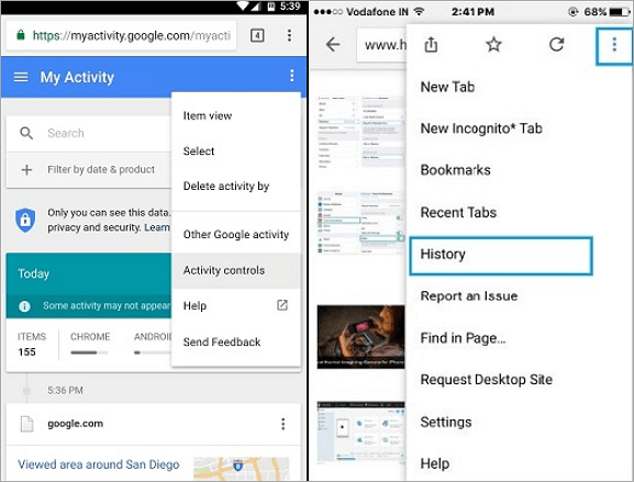 control google activity on phone