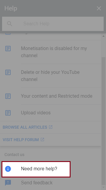get creator help to recover Youtube videos