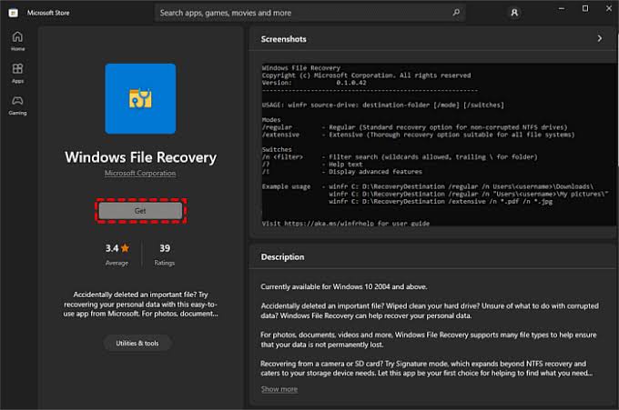 windows file recovery tool