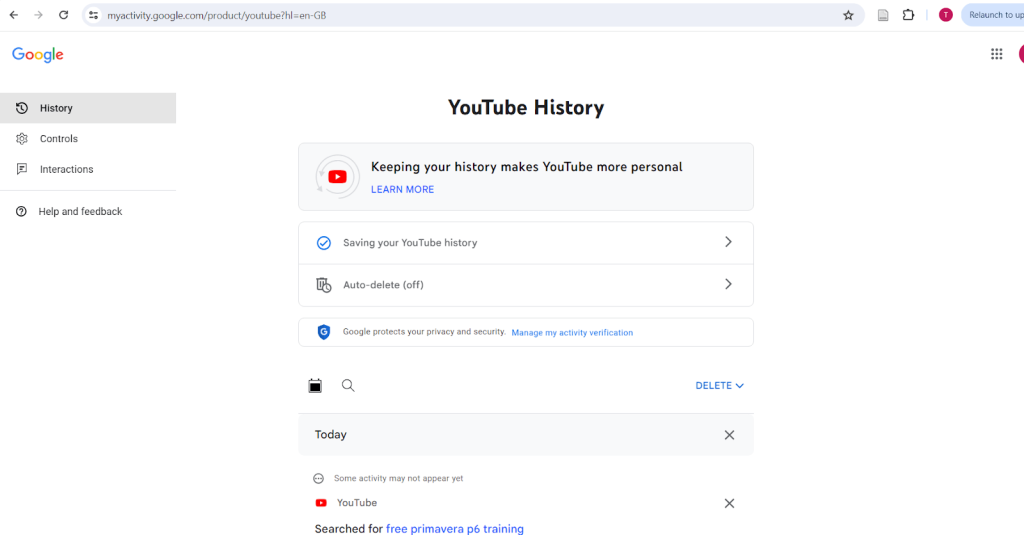 How to recover youtube search history sale