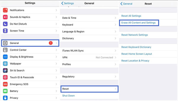 Erase All Content and Settings