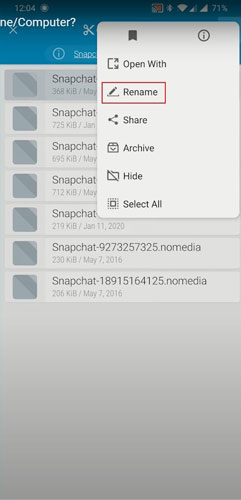 rename snapchat photo