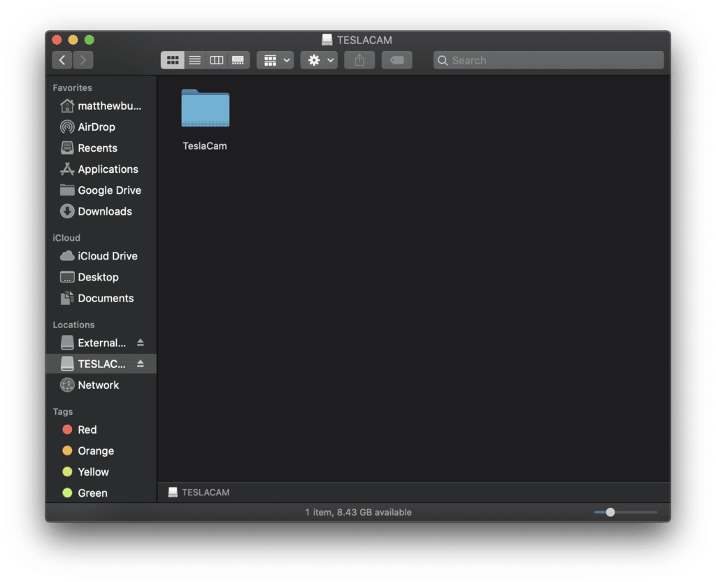 TeslaCam folder