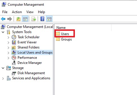 users in computer management