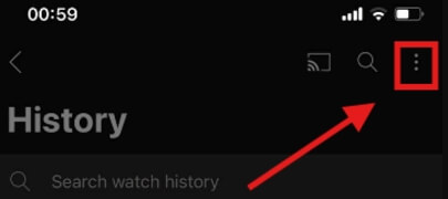 youtube history three dots