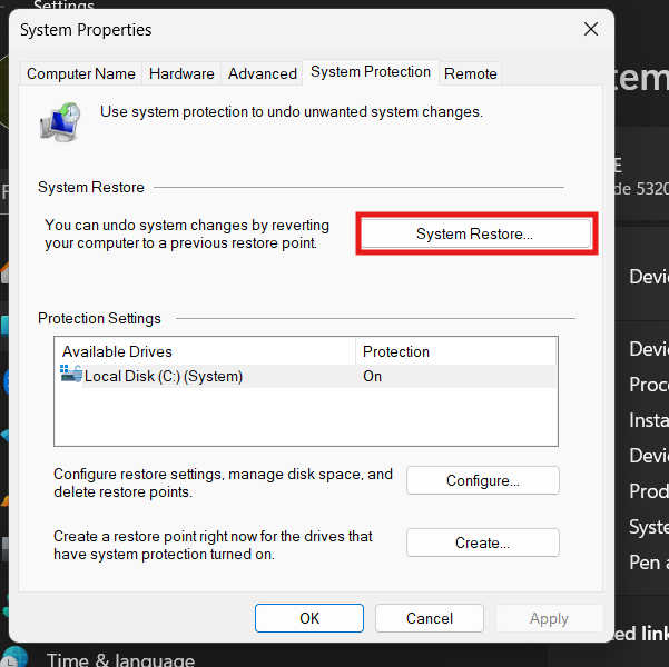 use the system restore feature to restore deleted excel file