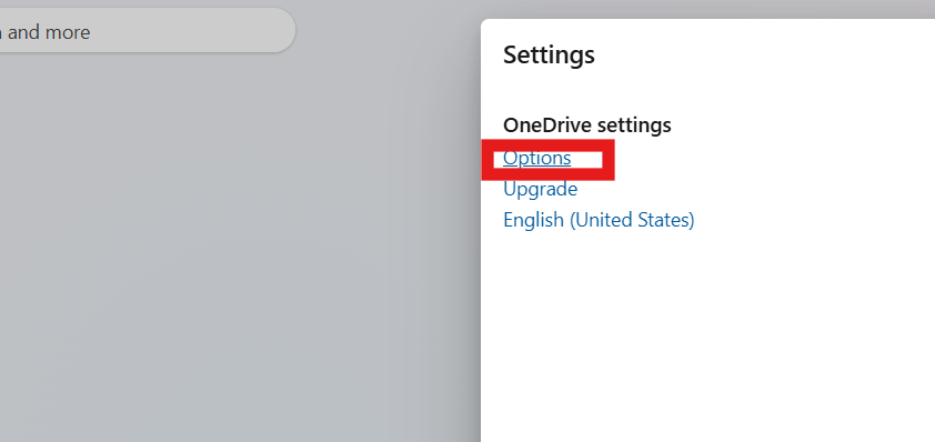 onedrive settings options