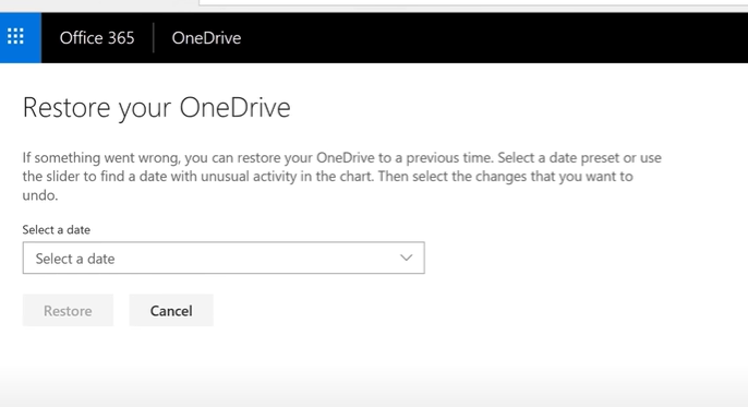 Restore OneDrive to a Previous Time to Recover Deleted Files