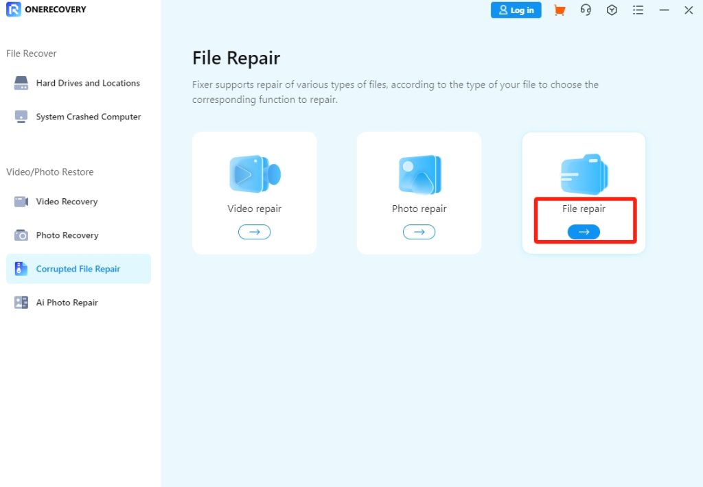 onerecovery file repair feature