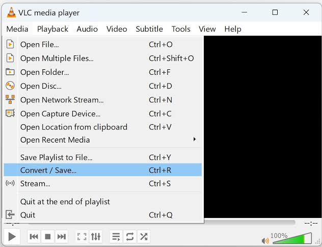 click convert and save in VLC