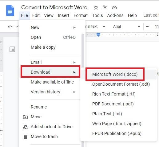 download as microsoft word