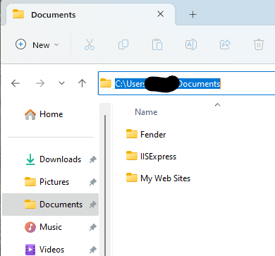 file in documents folder location