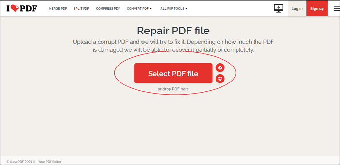 ilovepdf broken pdf repair tool