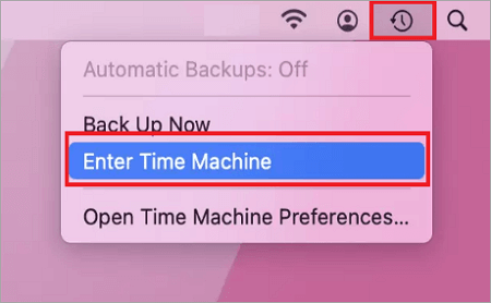 launch time machine to recover music