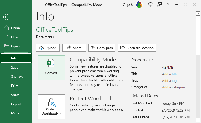 locate the Excel application shortcut