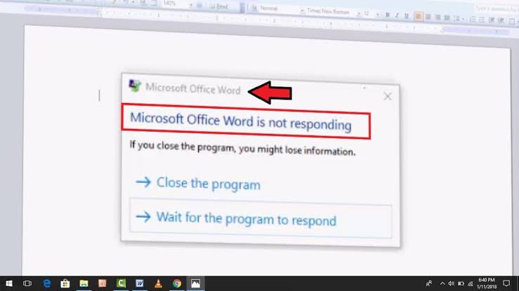 microsoft office word is not responding