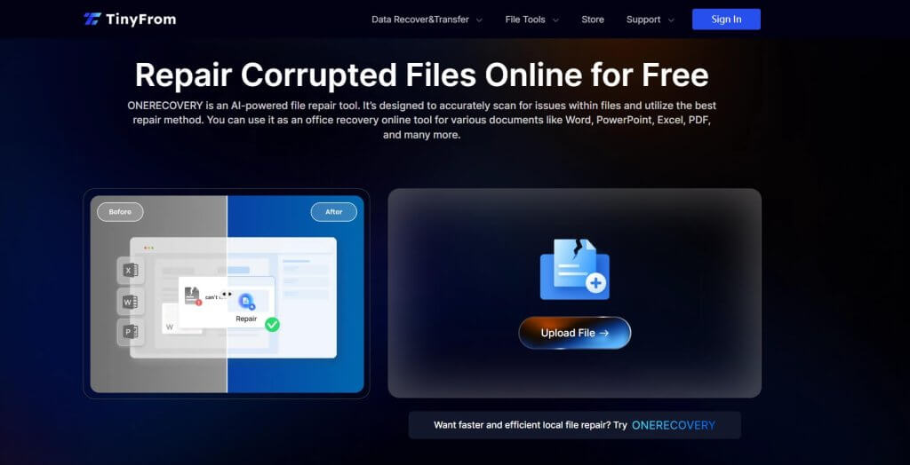 onerecovery corrupted file repair online