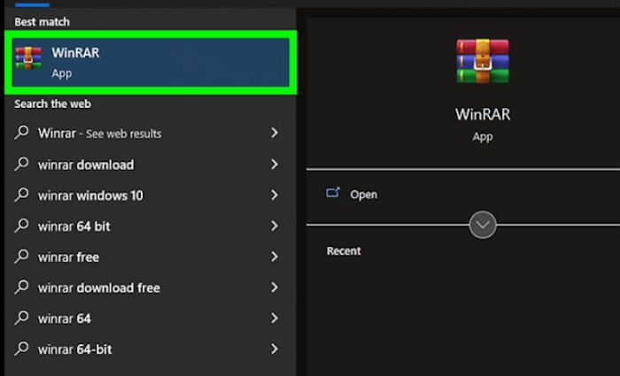 open winrar to repair archive