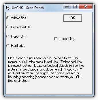 restore chk files via unchk