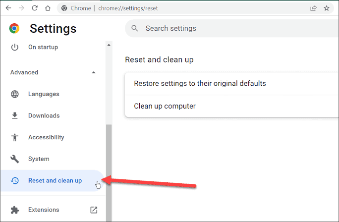 restore settings to their original defaults