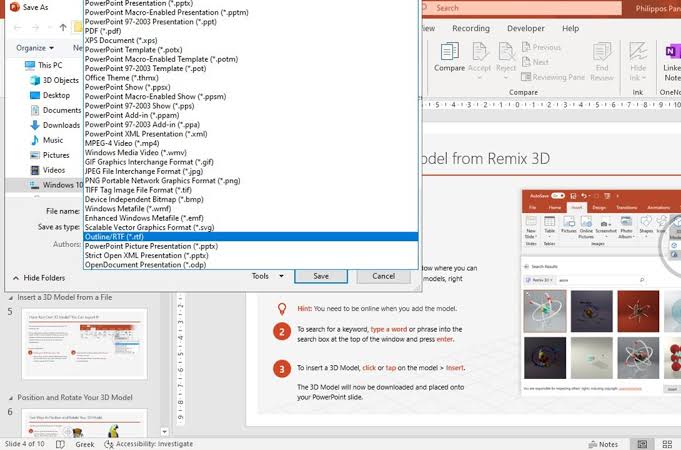 save ppt as rtf