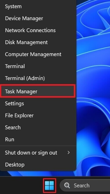 select windows task manager