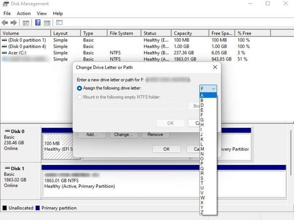 change drive letter