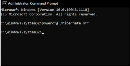 disable hibernation with cmd