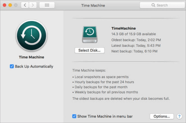 enter time machine to repair dead hard drive