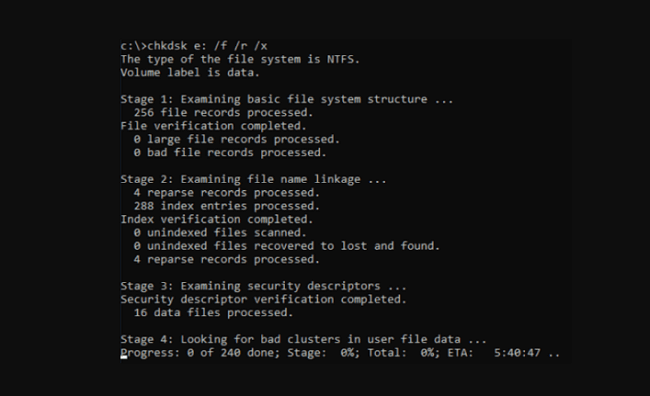 fix a corrupted hard drive using cmd