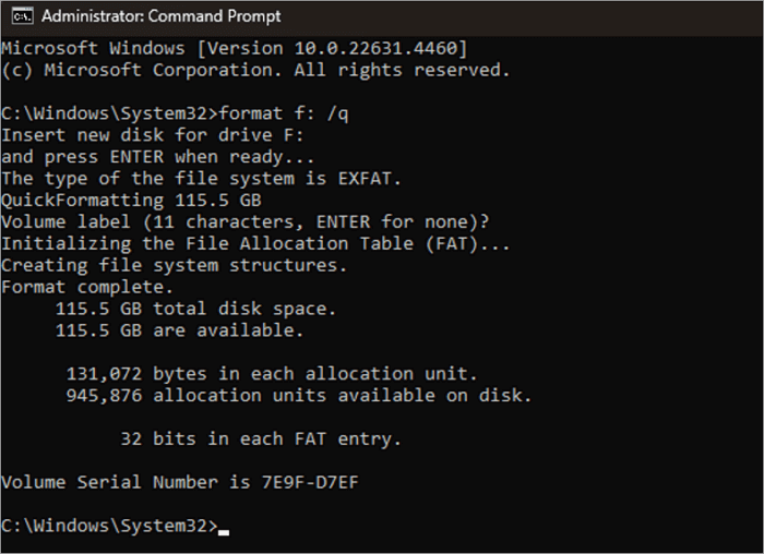 how to format a usb drive with cmd