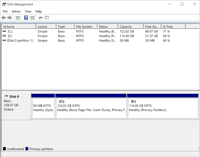 reformat hard drive disk via disk management