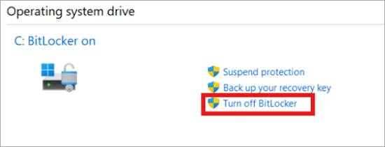 turn off bitlocker