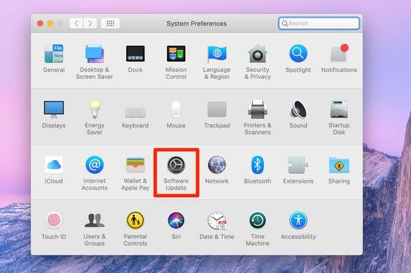 click the software update button to update Macos to the latest