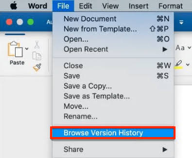 Try Mac File History Feature to Recover Previous Version Word