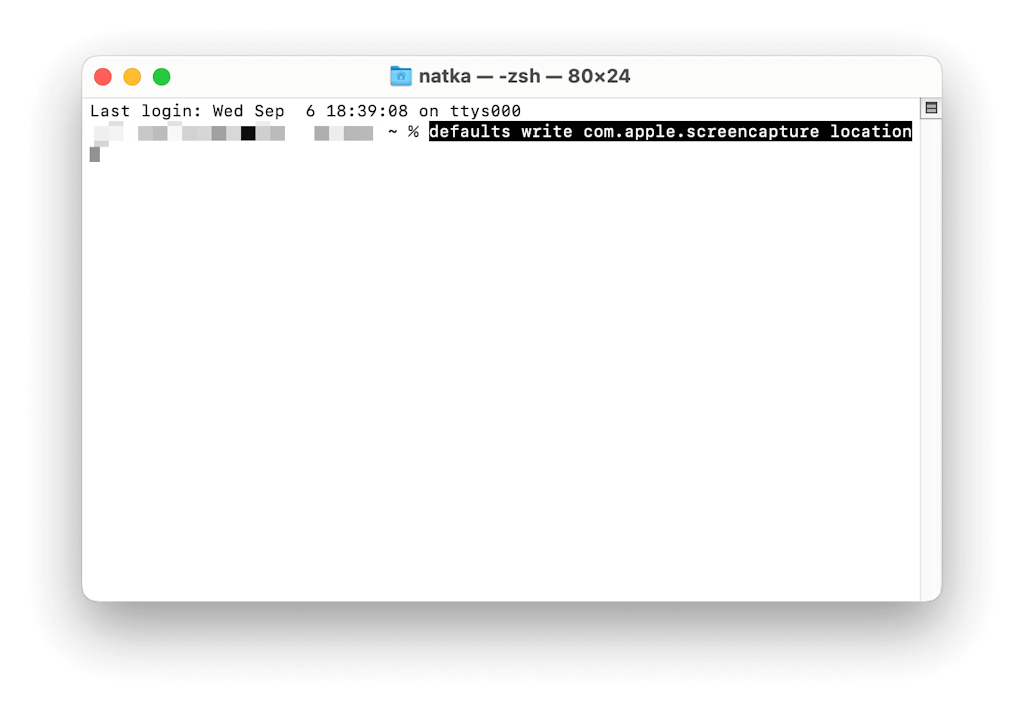 type the command line