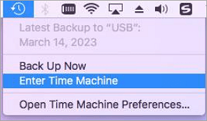 enter time machine to recover photo