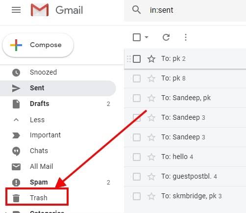 gmail Trash