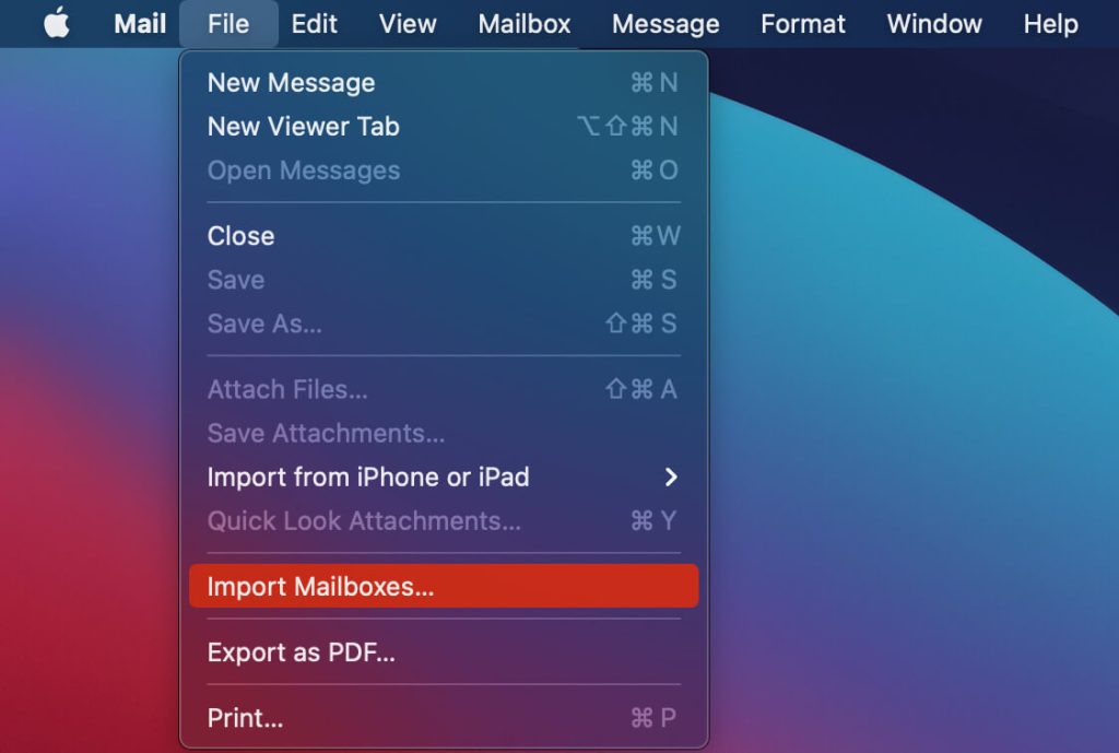 import mailboxes