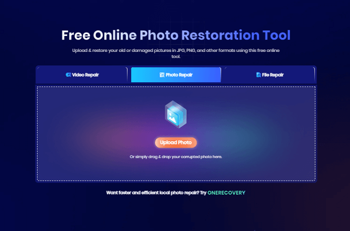 onerecovery online photo repair tool