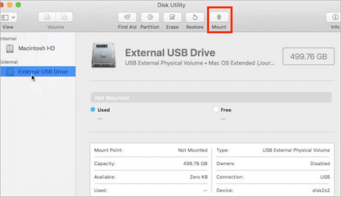 open usb in disk utility