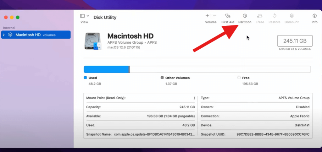 partition a hard drive on mac