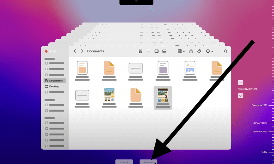 restore files from time machine mac