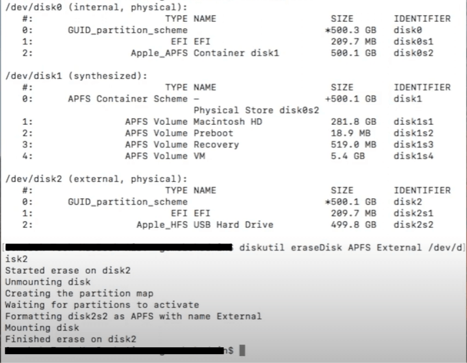 use terminal to delete partition