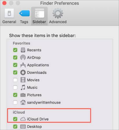 choose icloud drive