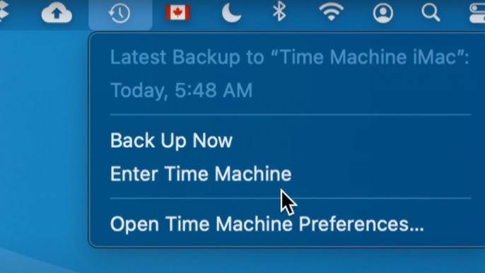 enter time machine button