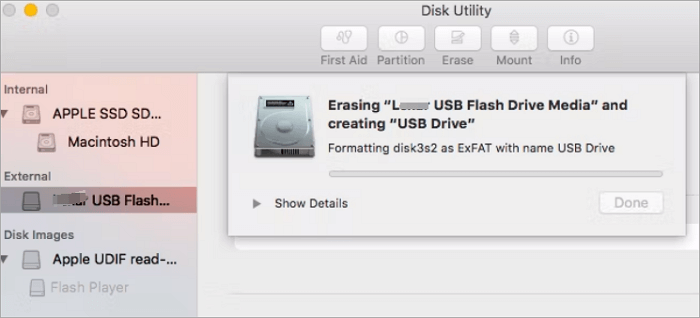 erase usb-using disk utility