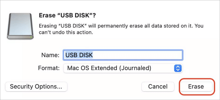 erasing usb disk