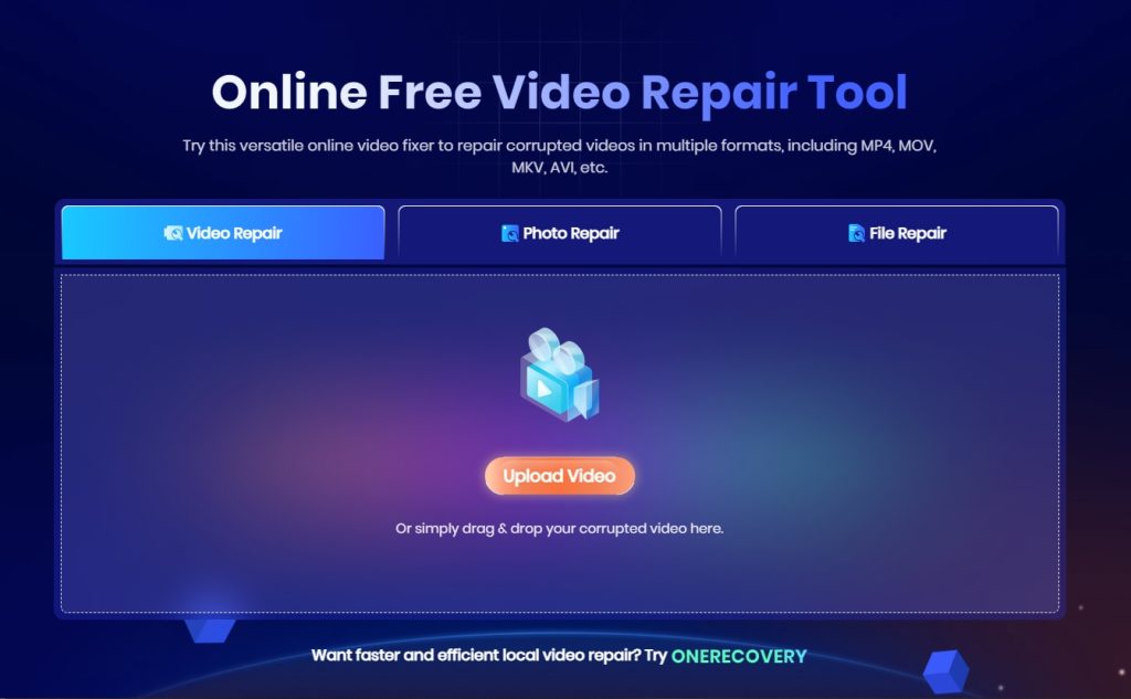 onerecovery video repair tool