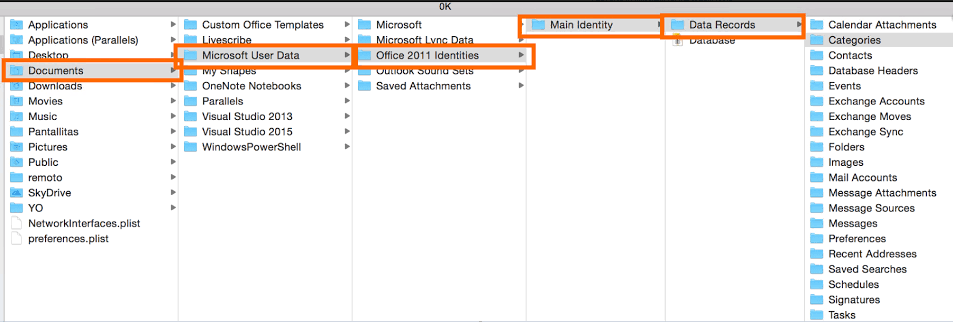 outlook 2011 files stored